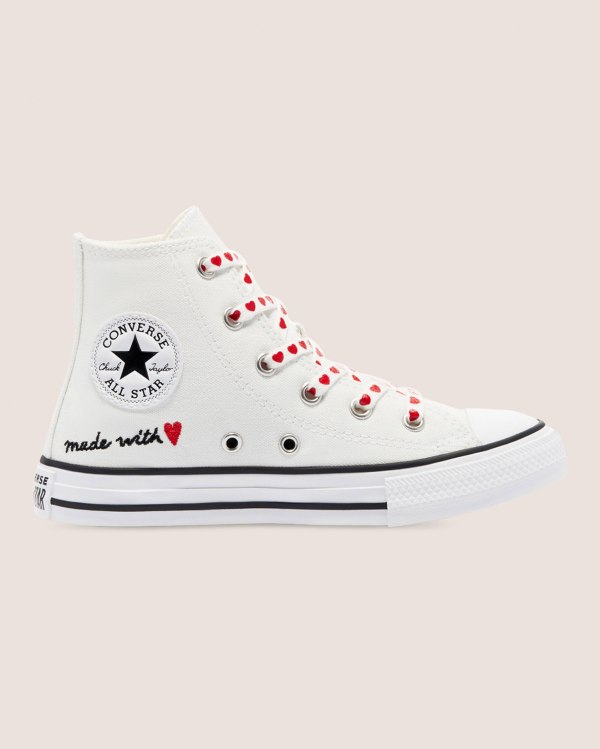 Converse Chuck Taylor All Star Street Love Thread Hvide Sko Danmark - Converse Høje Sneakers Børn -